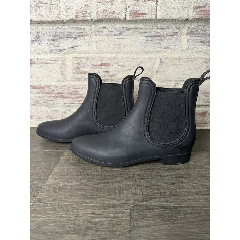 Jeffrey Campbell Black Chelsea Rain Booties Women's Size 10 Havana Last